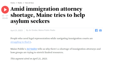 En medio de la escasez de abogados de inmigración, Maine intenta ayudar a los solicitantes de asilo