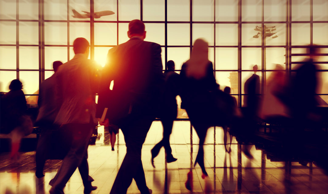 Businesspeople at airport