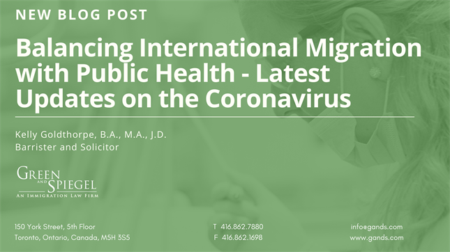 BALANCING INTERNATIONAL MIGRATION WITH PUBLIC HEALTH – LATEST UPDATES ON THE CORONAVIRUS