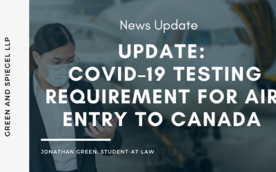 UPDATE: COVID – 19 TESTING REQUIREMENT FOR AIR ENTRY TO CANADA