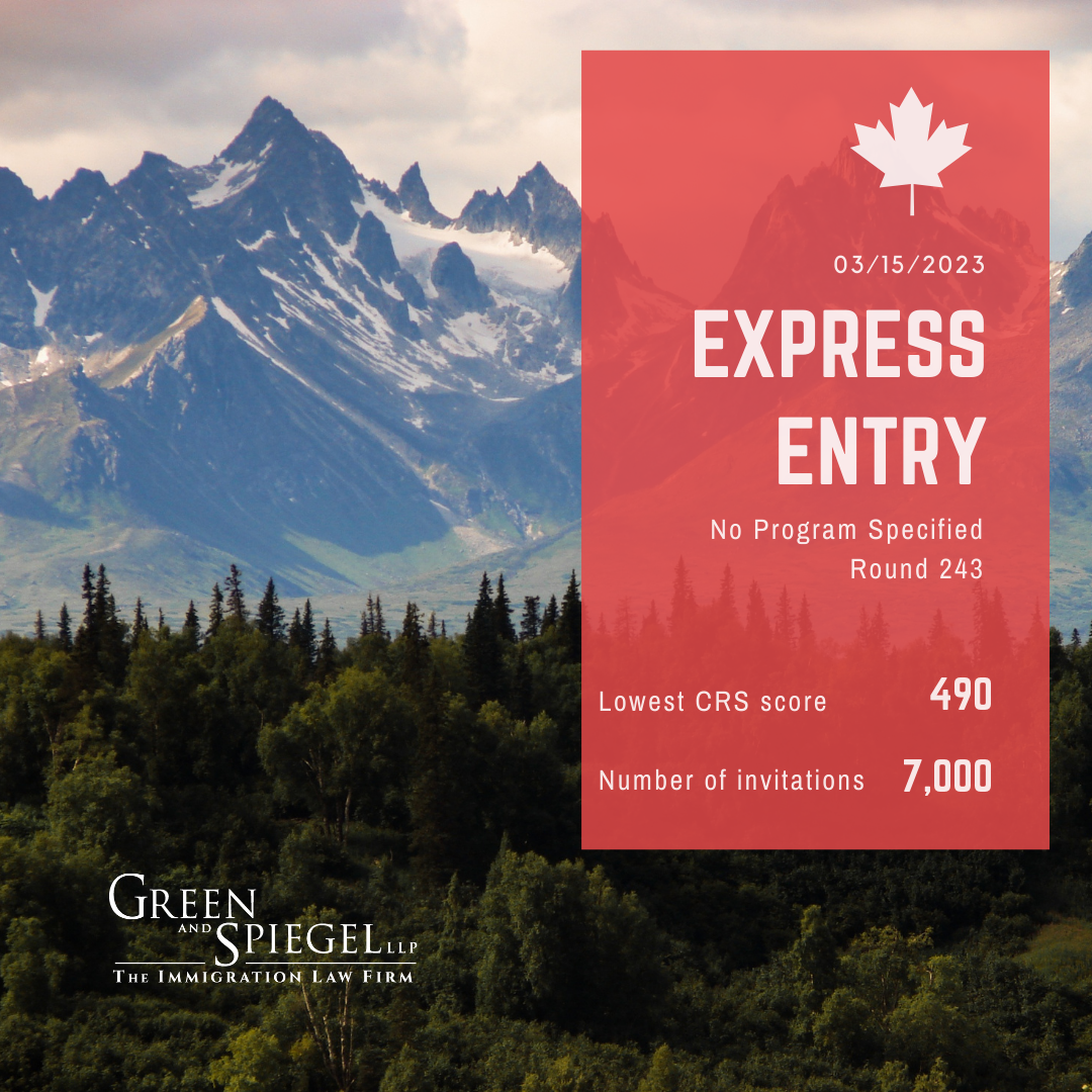 EXPRESS ENTRY #243 – 490 CRS POINTS – ALL PROGRAM DRAW