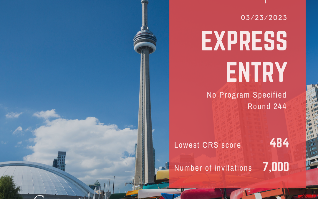 Express Entry #244 – 484 CRS Points – All Program Draw