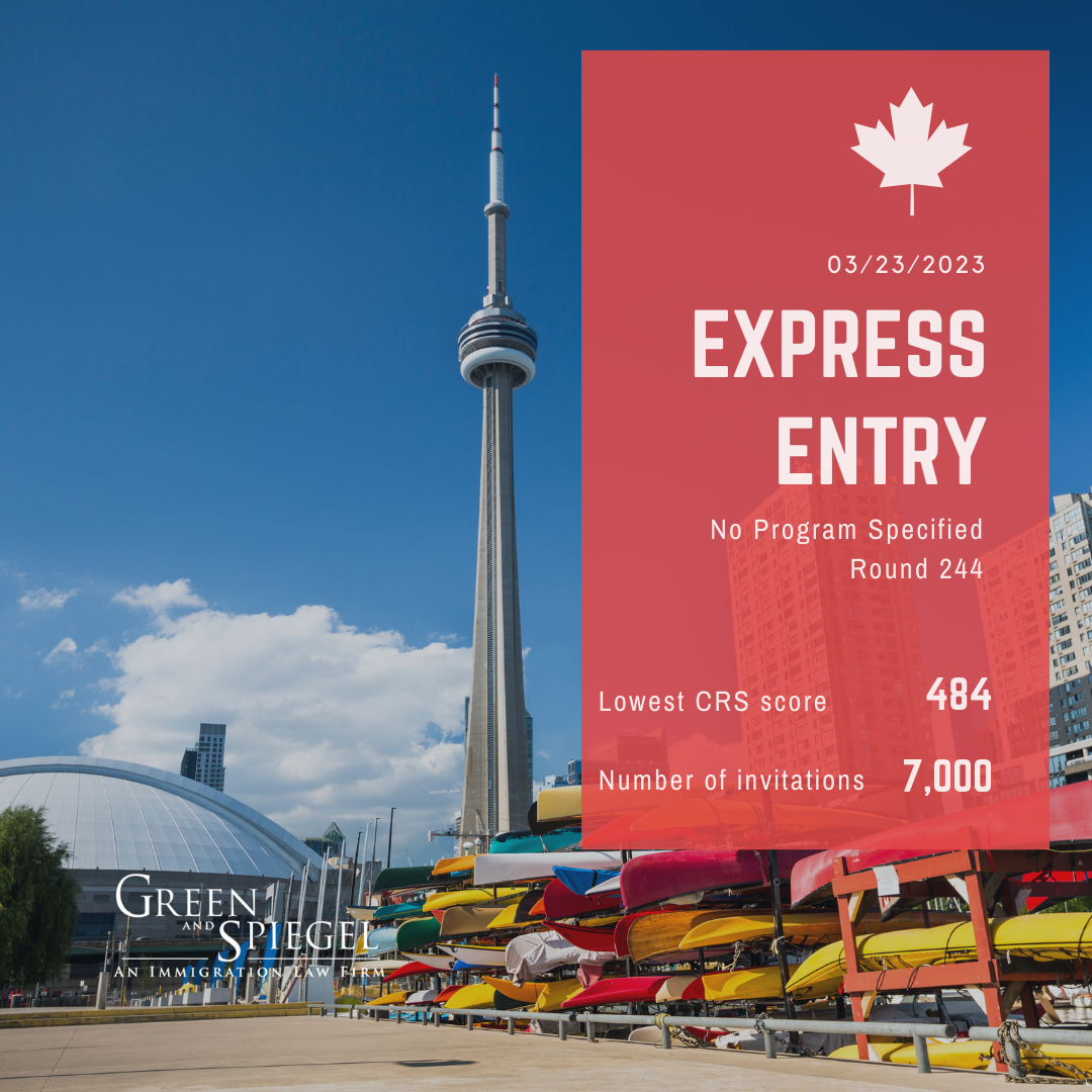 EXPRESS ENTRY #244 – 484 CRS POINTS – ALL PROGRAM DRAW