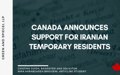 CANADA ANNOUNCES SUPPORT FOR IRANIAN TEMPORARY RESIDENTS