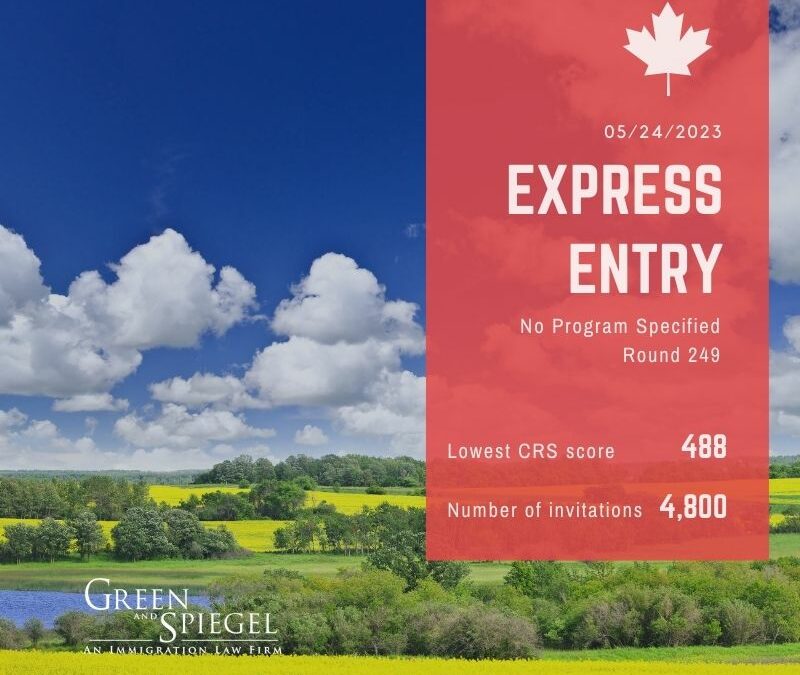Express Entry #249 – 488 CRS Points – All Program Draw