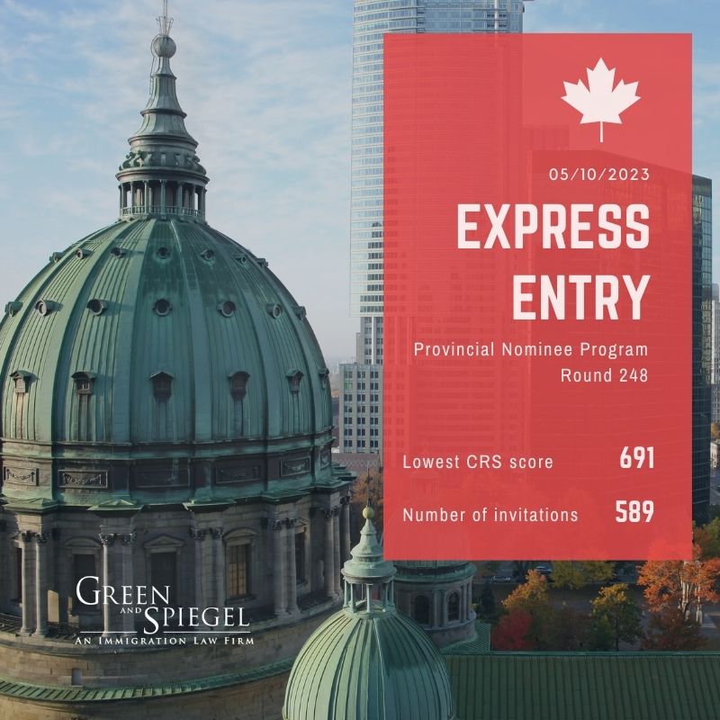 EXPRESS ENTRY #248 – 691 CRS POINTS – PROVINCIAL NOMINEE PROGRAM