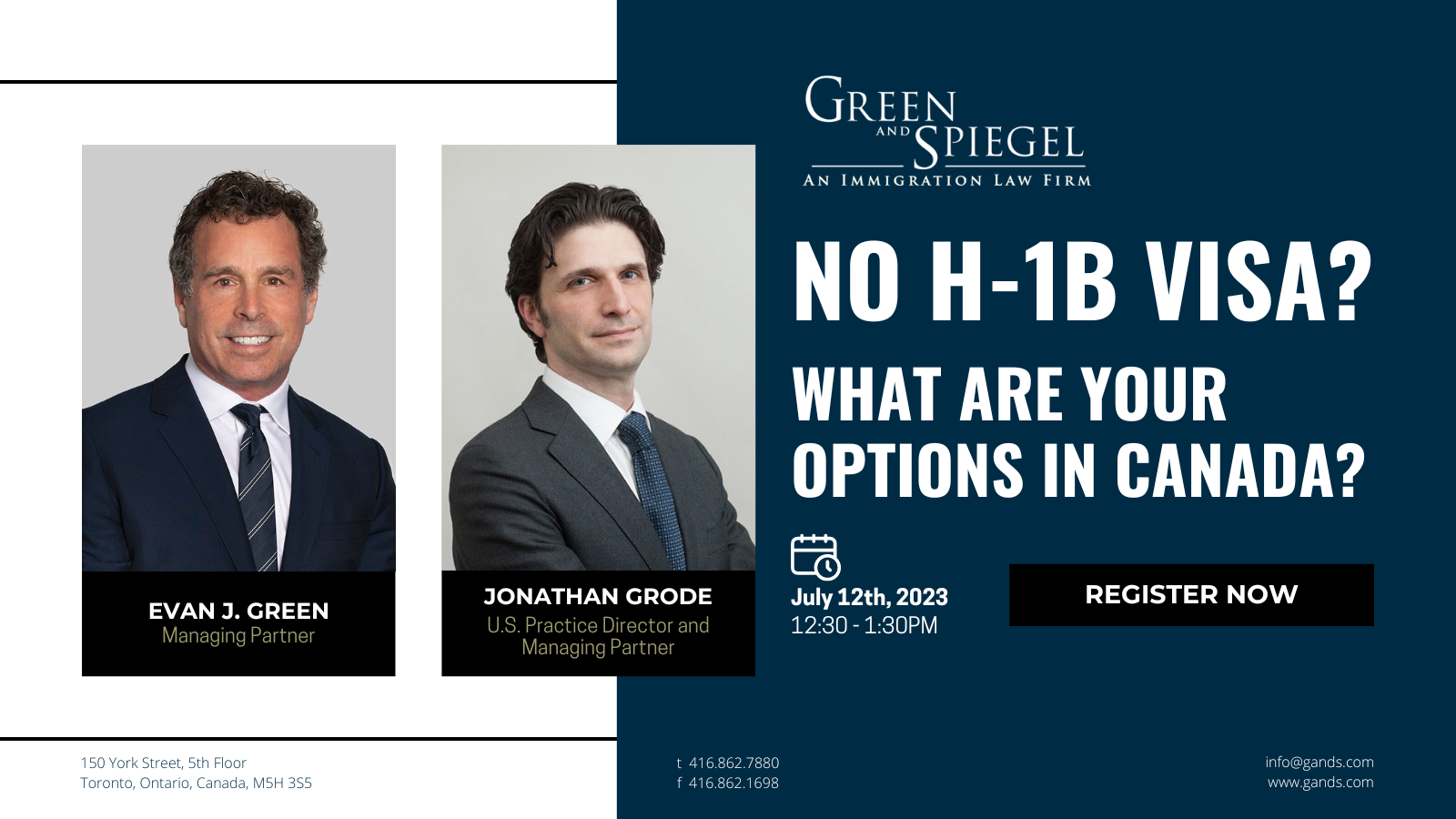 H1B Options in Canada Webinar Infographic