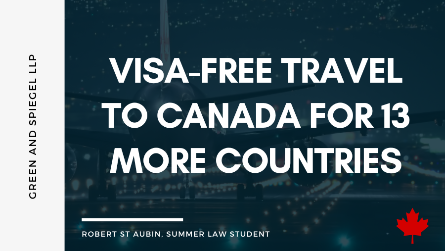 Visa free travel to Canada for 13 more countries