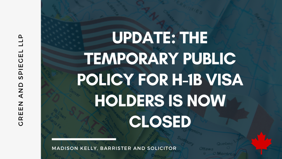 UPDATE: The temporary public policy for H-1B visa holders is now closed