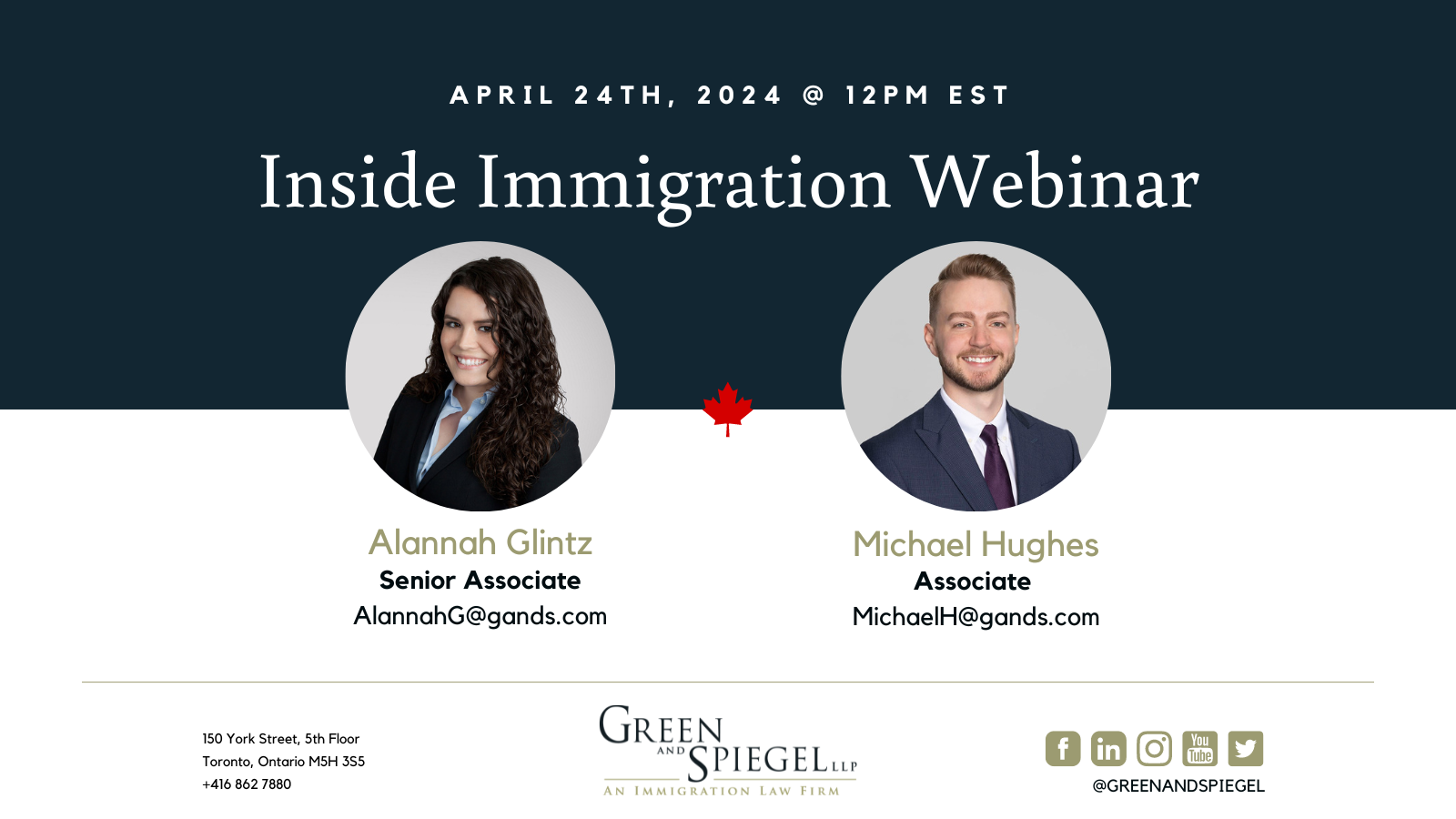 Inside Immigration Webinar - April 24th, 2024 at 12PM